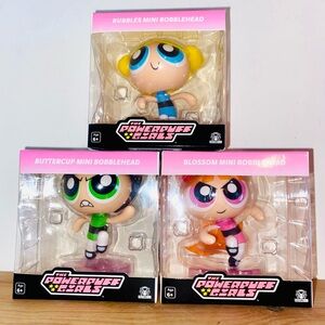 PowerPuff Girls Mini Bobbleheads Lot Of 3 Blossom Bubbles Buttercup Culturefly